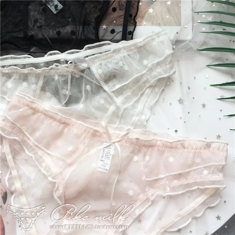 Sp & cidade adorável fada renda sem costura sexy roupa interior feminina camada de bolo onda calcinha transparente micro briefs pontos lingerie feminina