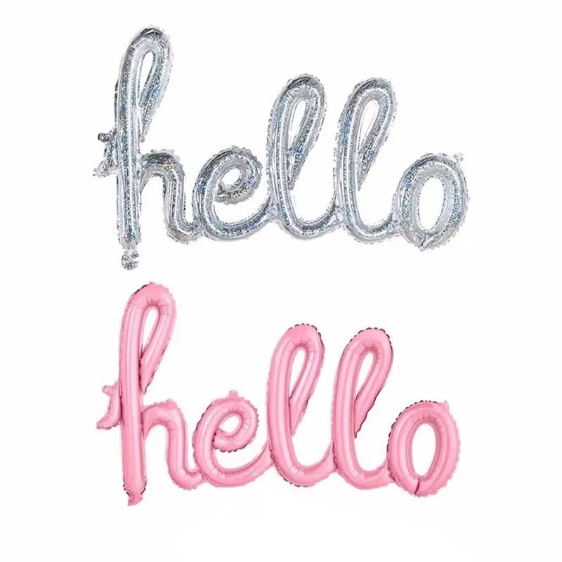 One Boy Girl Hello Baby Letter Foil Balloons baby shower balloons birthday party decorations kids Rose Gold Gender Reveal Ballon
