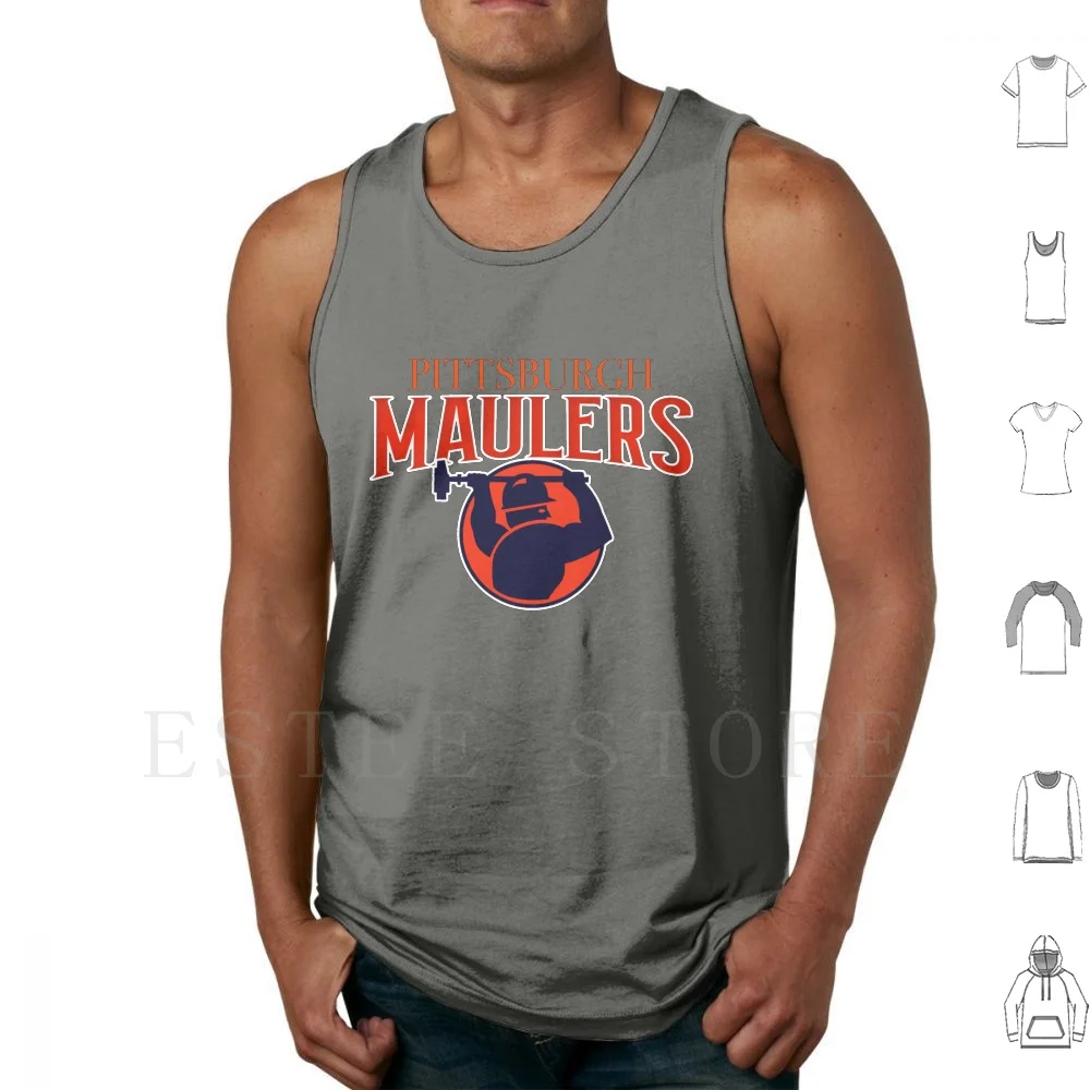 Pittsburgh Maulers Tank Tops Vest Mouwloze Pittsburgh Maulers Ter Ziele Tampa Bay Bandieten Nieuwe Generaals Overtroeven Usfl Voetbal