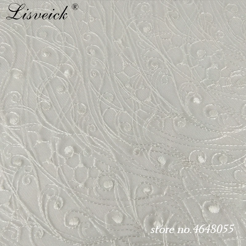 1yard New white polyester embroidery rib mesh tulle lace fabric diy wedding evening dress fabric widows gauze