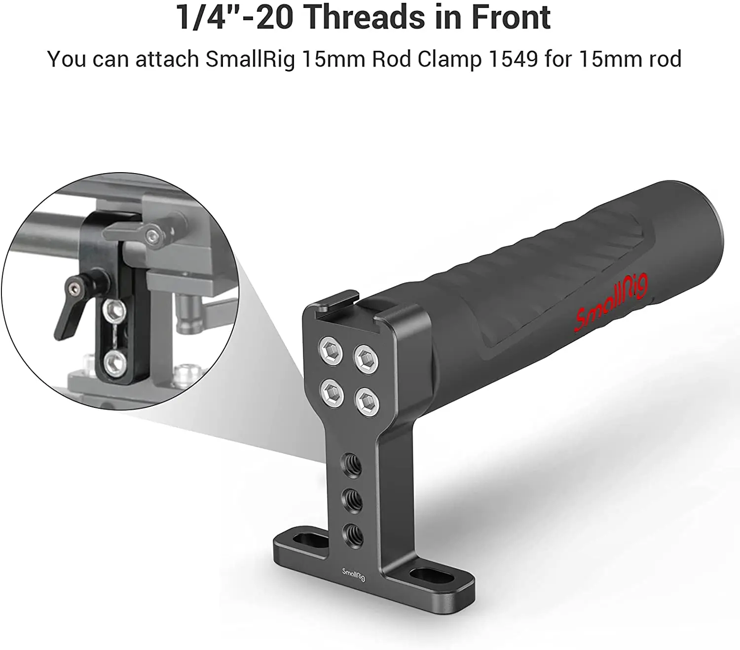 ที่จับมือจับด้านบนขนาดเล็กพร้อมที่ใส่รองเท้าเย็นสำหรับกล้อง DSLR ปลดแบบเร็วกล้องกรงตรวจสอบกล้องถ่ายวิดีโอทรงตัวบนมือจับ-1446