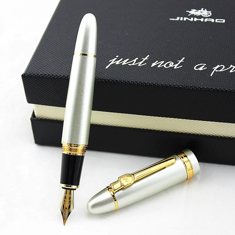 

JINHAO 159 Broad 18KGP 0.7mm Nib Fountain Pen purple black blue champagne gold green red white yellow colours Fashion pens