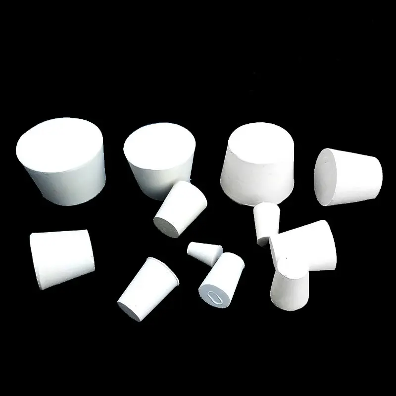 Chemistry Laboratory 000# to #10  White Rubber Stopper for Glass Flask,Test tube rubber cap Drain pipe seal plug choke plug