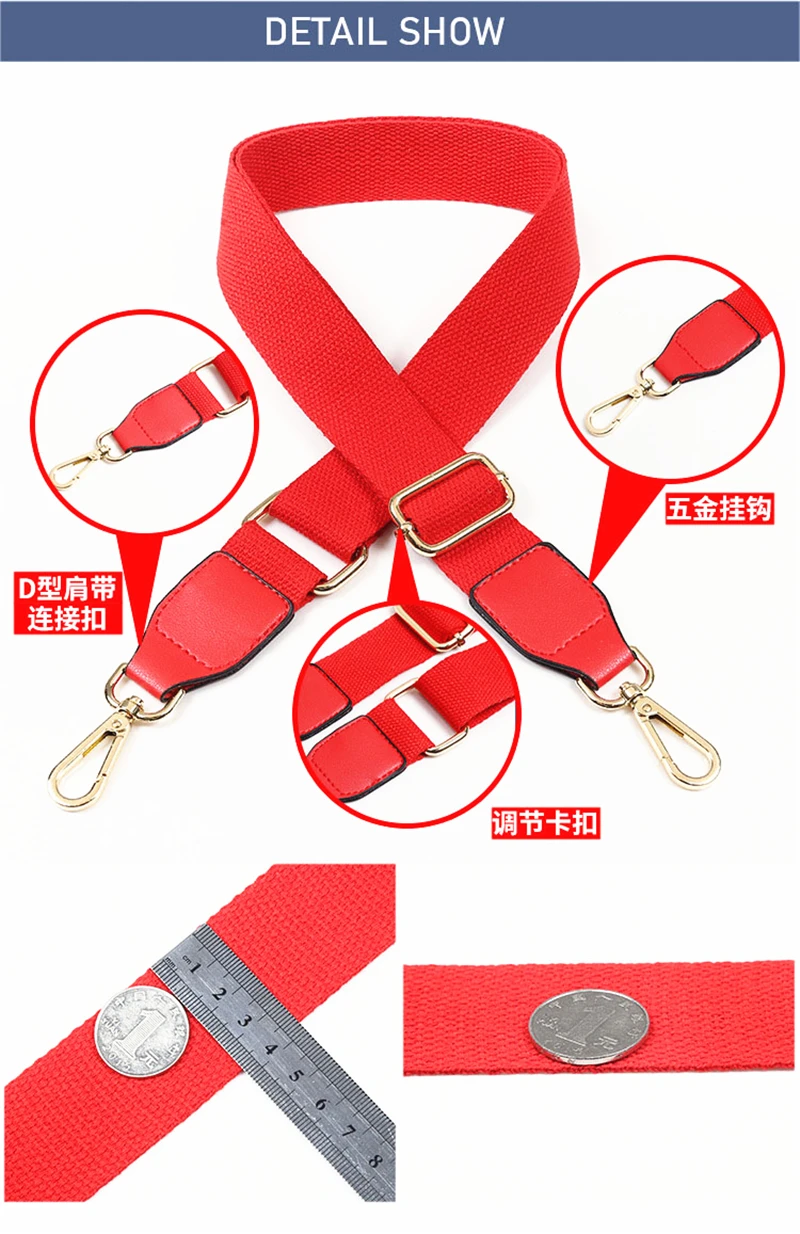Bag Strap for Cross Body O Bag Belt Accessories DIY Women Shoulder Bag Handles Solid Color Handbag Strap Adjustable Hanger Parts