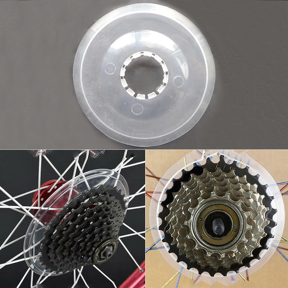 Bike Wheel Spoke Protectoer Guard Bicycle Cassetter Freewheel Protection Cover ABS Plastic Transparent Protecter For MTB Bikes