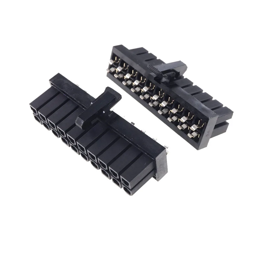 

50 Pcs Mini-Fit 4.20 MM 20 Pin PCB Female Receptacle Latch Lock Connector Power Straddle Mount Board 2x10 Sockets