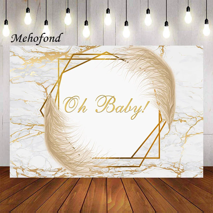 Mehofond Photography Background Oh Baby Party Abstract Marble Texture Baby Shower Decorations Backdrop Photo Booth Studio Props