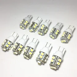 10pcs Car Led Light 10 SMD LED T10 1210 W5W LED White blue 501 194 168 3528 SMD Side Wedge Light Lamp Bulb DC 12V