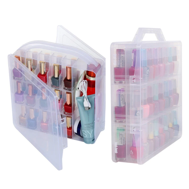 

30/48 Grids Double layer Transparent Acrylic Nail Polish Rack Varnish Display Stand Holder Box Lipstick Make Up Tool Storag Case