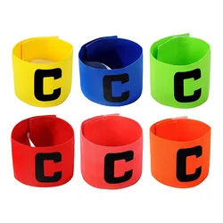 Brazalete Flexible de nailon para fútbol Unisex, brazalete con palabra de capitán C, líder del equipo, 1 unidad