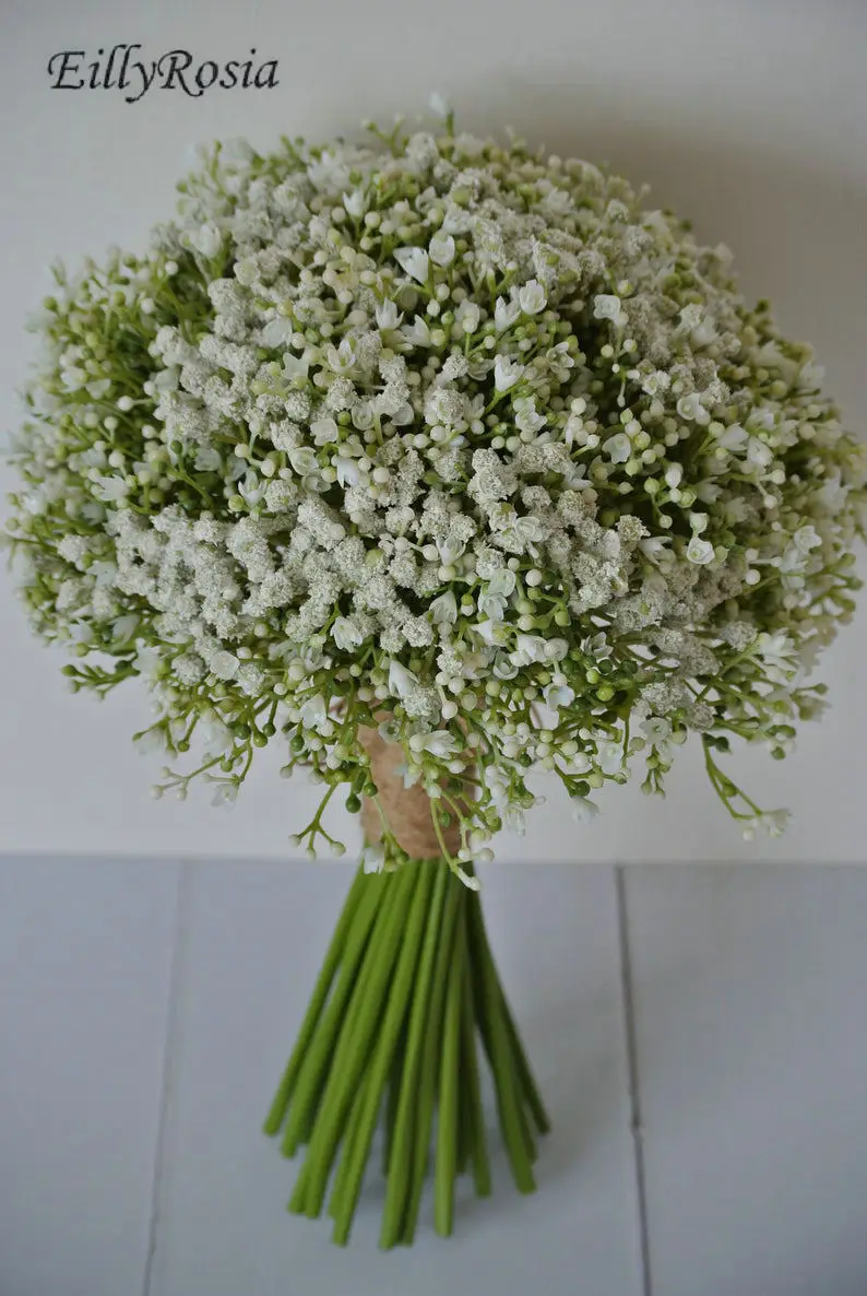 Ellyrosia bebê respiração buquê de dama de honra para dama de honra flores meninas artificial gypsophila noiva bouquet rústico casamento