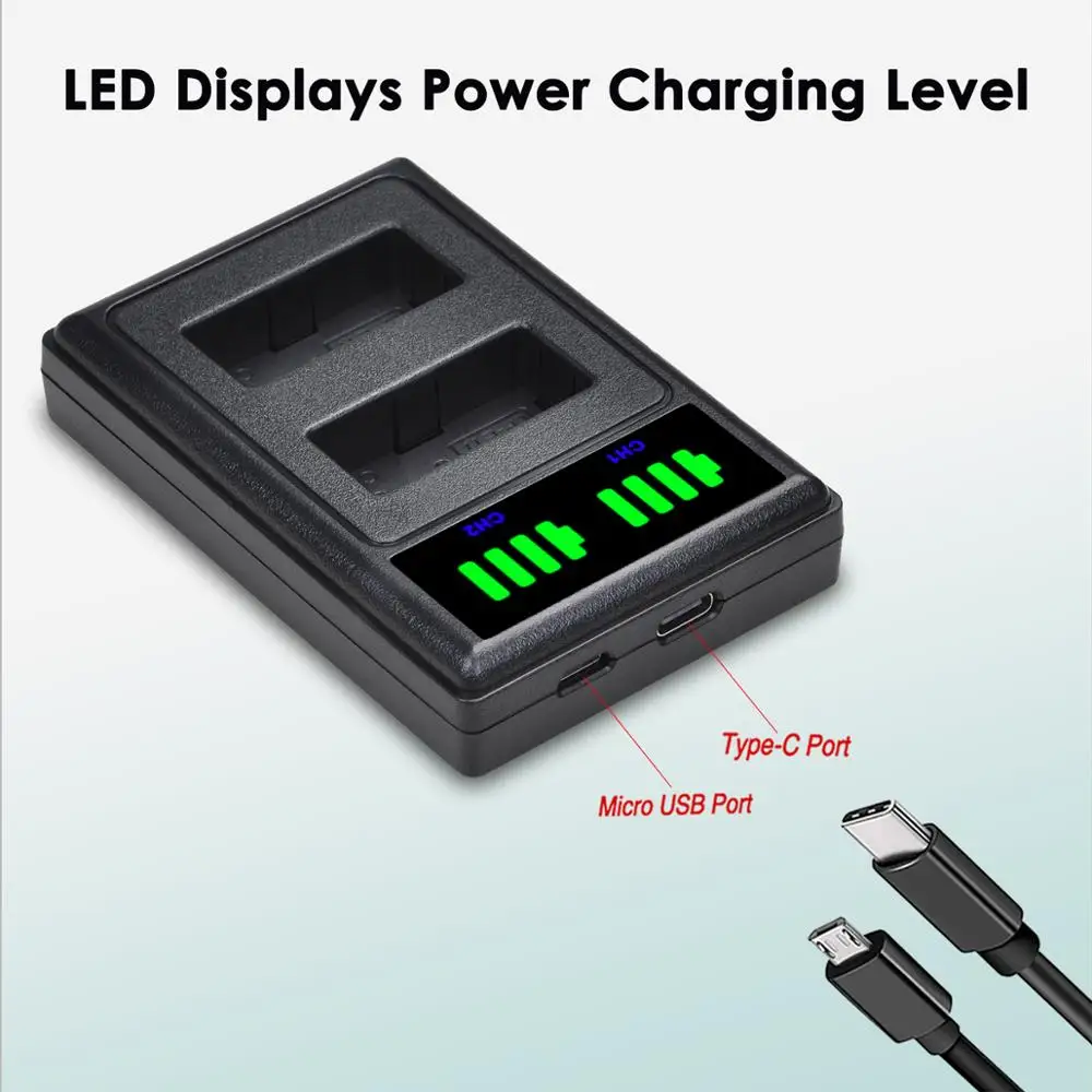 Batmax LP-E17 LPE17 LP E17 NEW LED Dual USB Battery Charger for Canon EOS 200D M3 M6 750D 760D T6s 800D 8000D