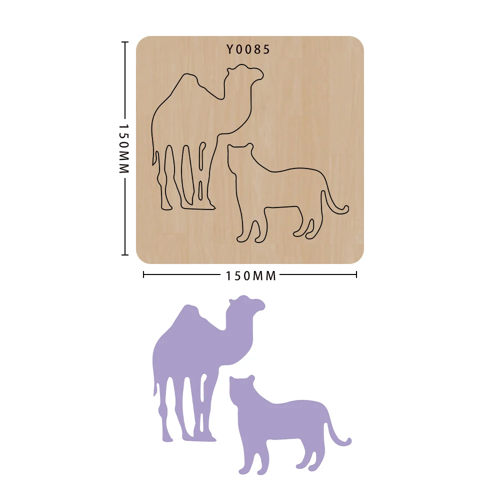 Camel and Leopard Wood Die Cutting Mold, DIY Scrapbook Decor Supplies Template, Suitable for  Big Shot Machines