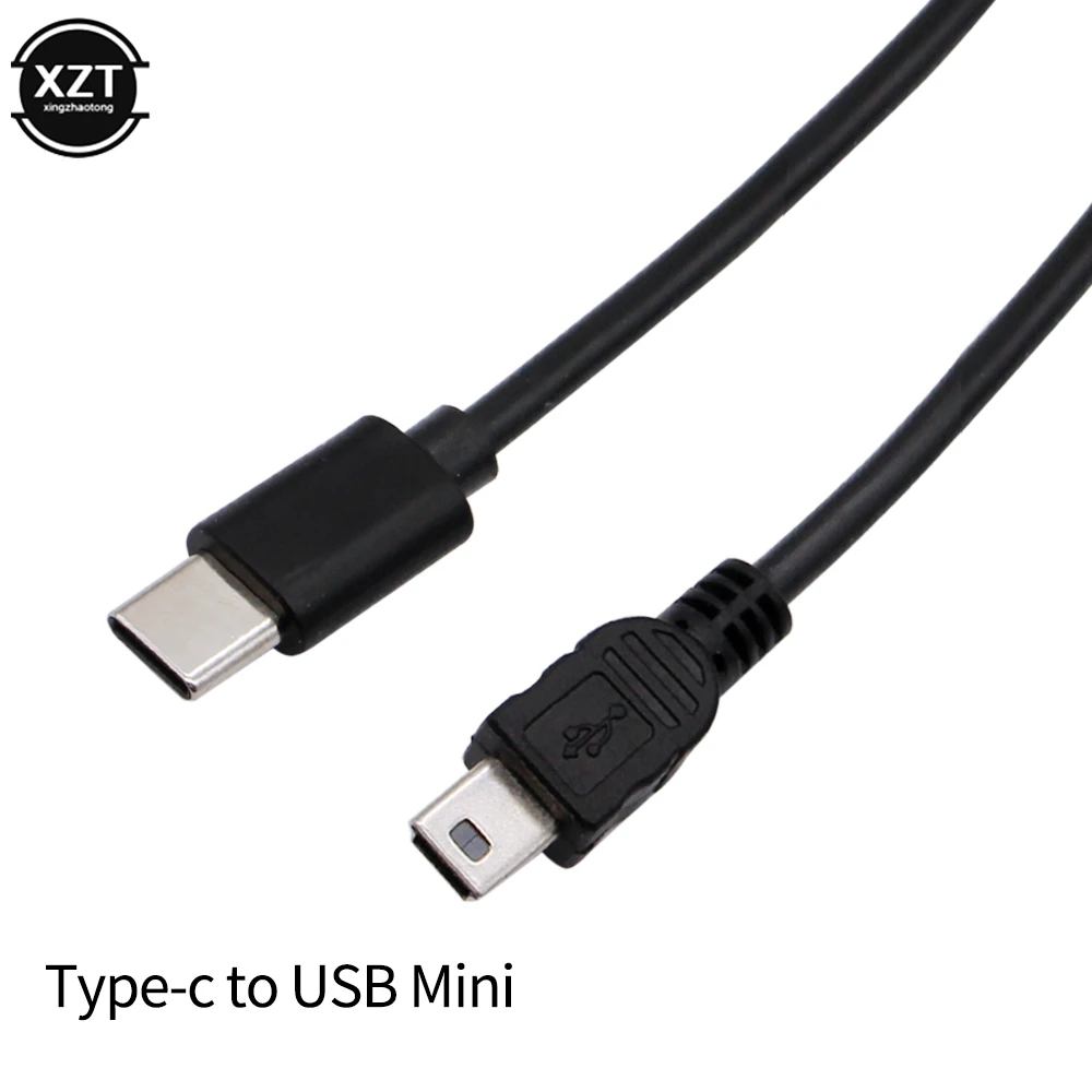 USB typ C 3.1 męski na Mini USB 5 Pin B męski wtyk konwerter OTG Adapter przewód danych dla Macbook Mobile 30cm