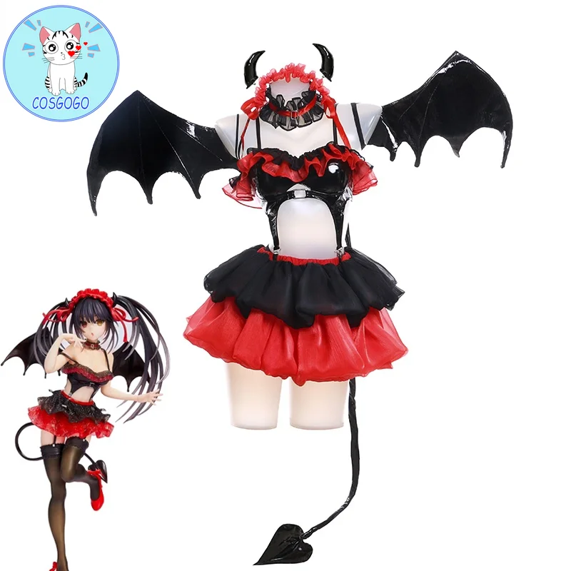 

Anime! DATE A LIVE Tokisaki Kurumi Little Devil Lovely Uniform Cosplay Costume Halloween Party Role Play Outfit Women 2021 NEW