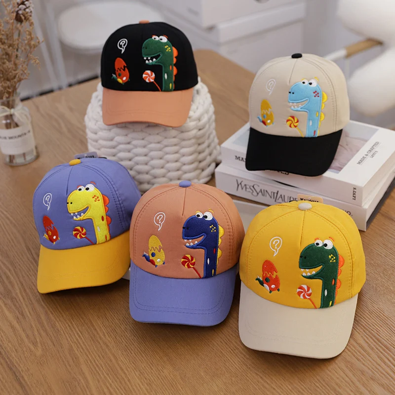 Summer Autumn Baby Baseball Cap Cartoon Embroidery Dinosaur Baby Boy Caps Cute Toddler Kids Girls Sun Hat