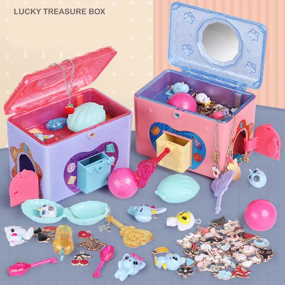 Jewelry Box Lovely Large Capacity Plastic Cartoon Treasure Chest Children Princess Music Box Toy Storage Case Cuddly Girl Gift