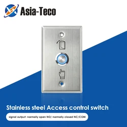 Backlight Stainless Steel Exit Button Push Switch Door Sensor Opener Release for Magnetic Lock Access Control S70L