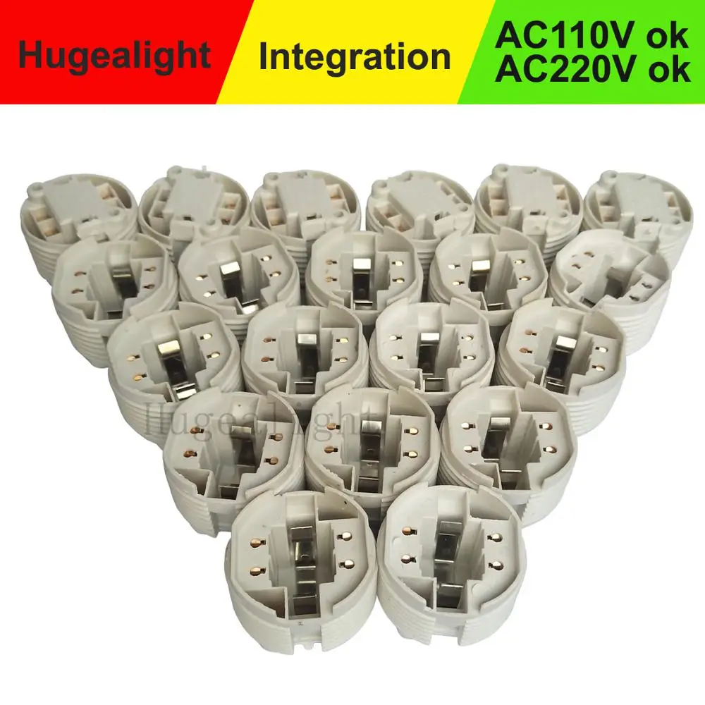 25pcs/lotG24 lamp holder 4-pin G24-PL2 lamp led socket Energy-saving lamp plug lamp tube G24 lamp holder