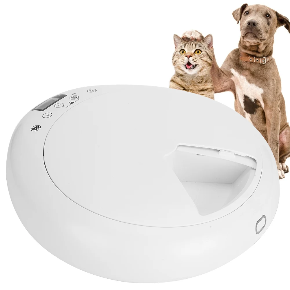 

Pet Automatic Feeder Portion Control Digital Timer Detachable Dogs Cats Anti Slip 6 Meal Trays With Voice Recorder Dry Wet Food