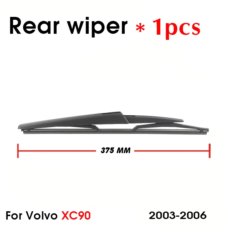 Car Wiper blade Rear Back Window Windscreen Windshield Wipers For Volvo XC90 Hatchback 375mm 2003-2006 Auto Accessories