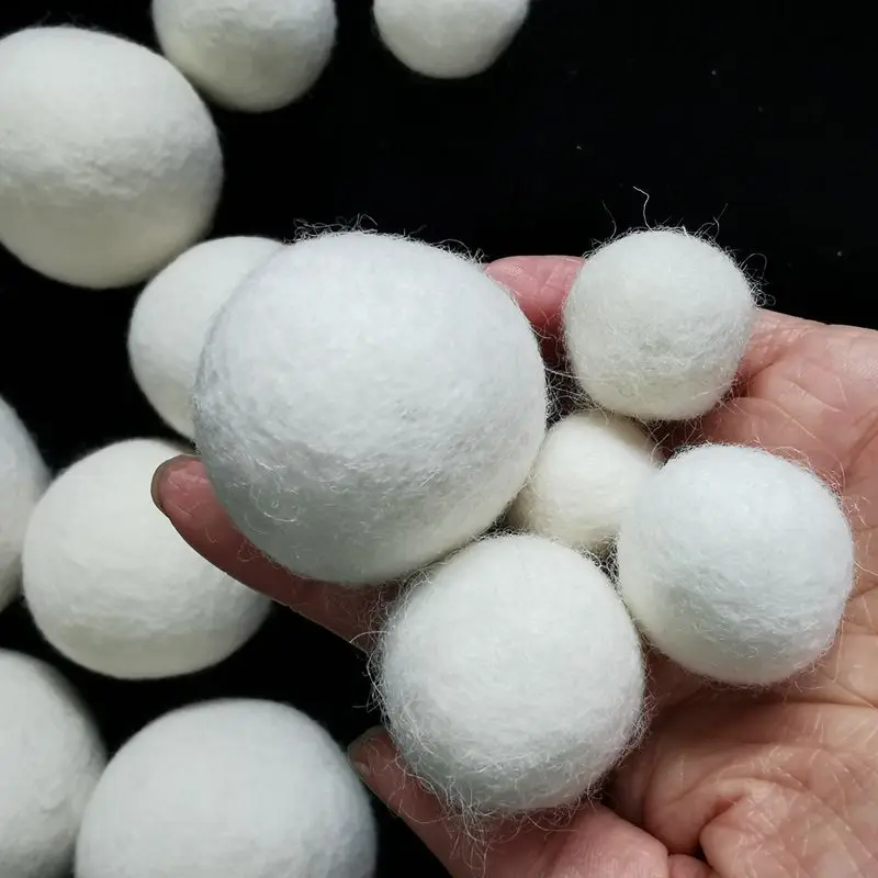 6-Pack Wool Dryer Ball 1-10cm Absorbs Moisture Dry Clothes Zero Pollution No Allergy Less Wrinkles Laundry Dryer Felt Balls