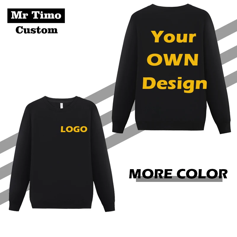 2020 Autumn Casual Sweat Shirt Cotton Logo Custom Embroidery Group Personal Logo Custom Men And Women Top