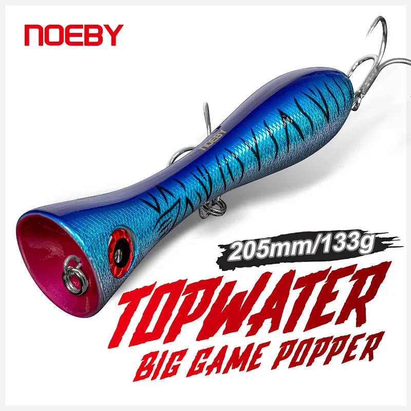 Noeby Big Game Popper Fishing Lure 205mm 133g Topwater Popper sztuczna twarda przynęta 4/5X haczyki do ciężkiego morza GT przynęta do połowu tuńczyka