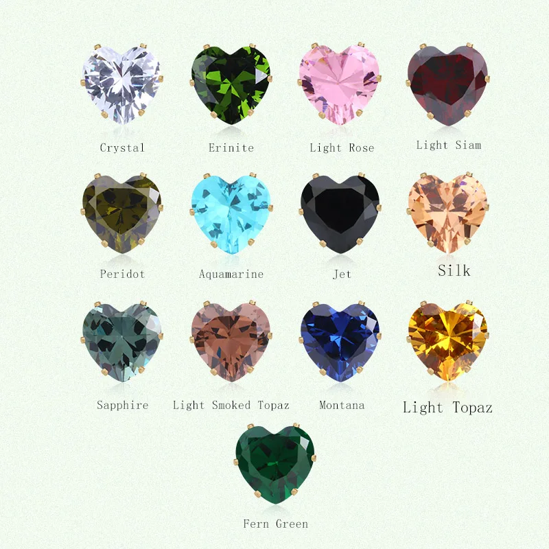 Pipatian Multi Size Heart Zircon High Quality Gemstone Zirconia Glitter Rhinestone Crystal Decorative Sewing Stone For Clothing