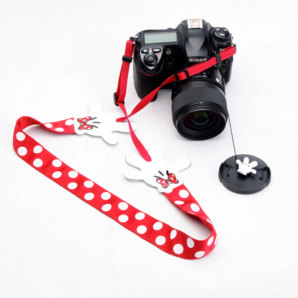 Portable Camera Belt Neck Hand Strap Wrist Universal Cute Mikey Camera Shoulder Strap For Nikon Canon Sony Pentax For Women Men