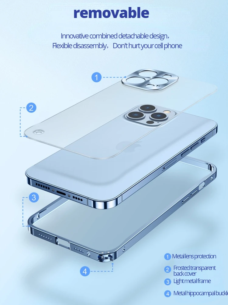 Coque Luxury Ultra Thin Case For iPhone 12 Pro MAX Metal Bumper Camera Lens Protector Matte Acrylic Hard Clear Back Cover