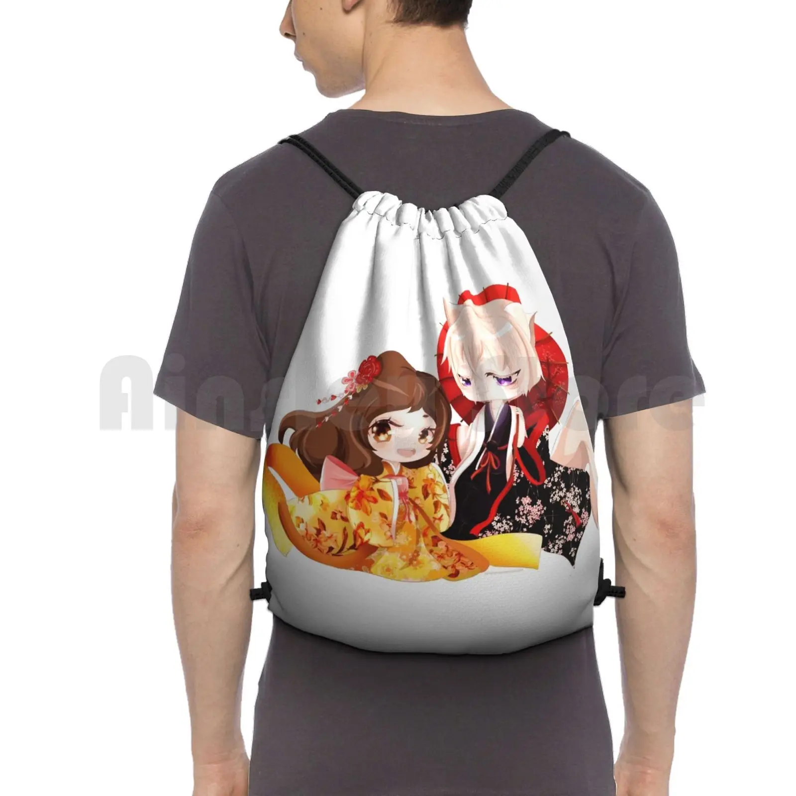 

Kamisama Kiss : Tomoe And Nanami Backpack Drawstring Bags Gym Bag Waterproof Kamisama Kiss Anime Manga Couple Cute Weeb