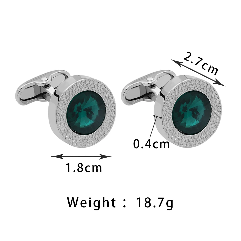 Blue Green Crystal Cone Cufflinks Men Classic Brand Prismatic Cuff Button Designer High Quality Men\'s Shirt Taper Cuff Links