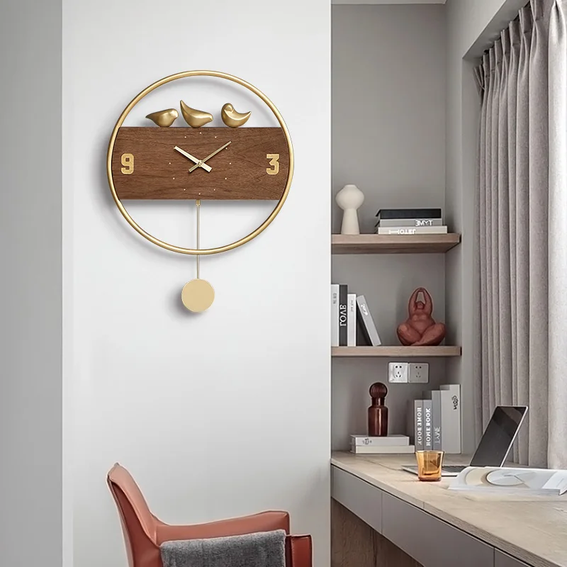 Wall Clock Modern Design Clocks Home Decor Large Pendulum Cuckoo Clock Non Ticking Quiet Timer Duvar Saati Metal Decoration