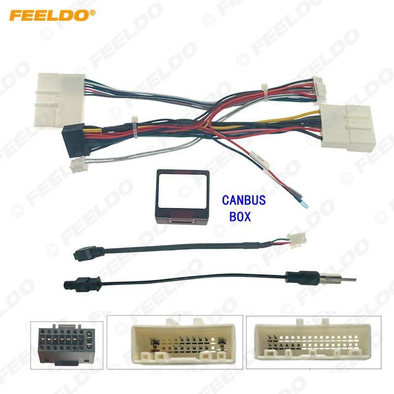 

FEELDO Car Audio 16PIN DVD Player Power Calbe Adapter With Canbus Box For Renault Clio-4/Captur 16-17 Stereo Plug Wiring Harness