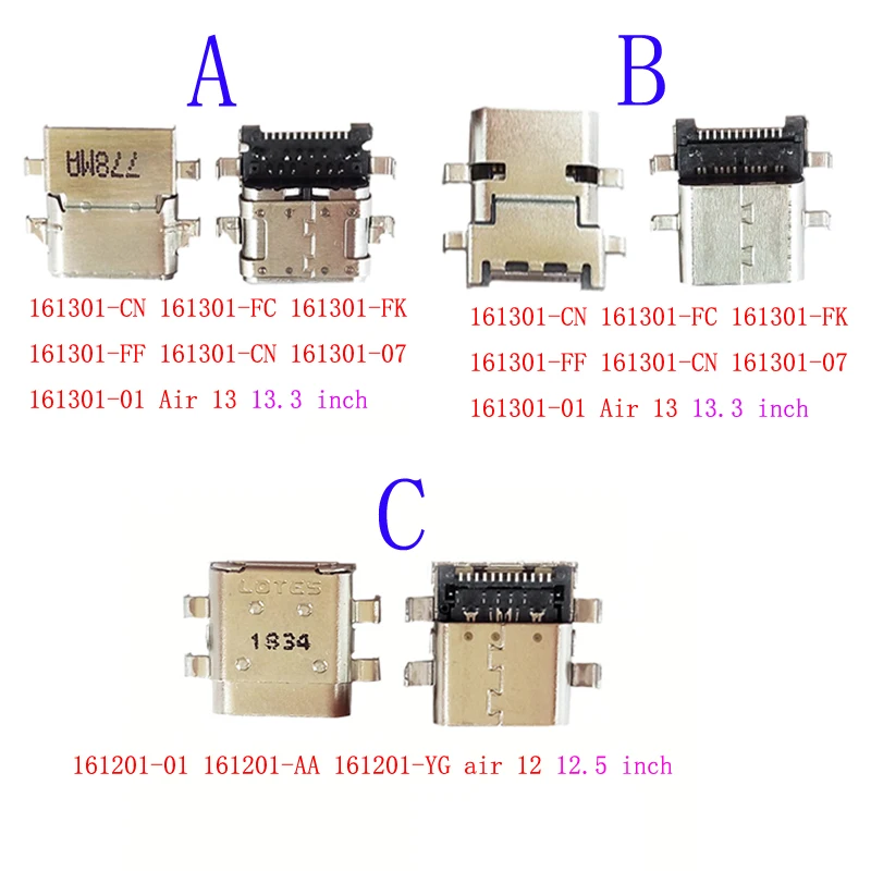 

10Pcs Usb Charger Charging Port Plug Dock Connector Type C Jack For Xiaomi Notebook Mi Air 13 12 161301-01 161201-01 161301-CN