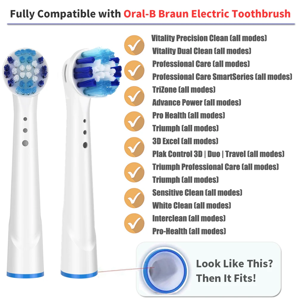 8Pcs Replacement Brush Heads for oral b toothbrush gum care precision control head ultra soft  eb20 brush head