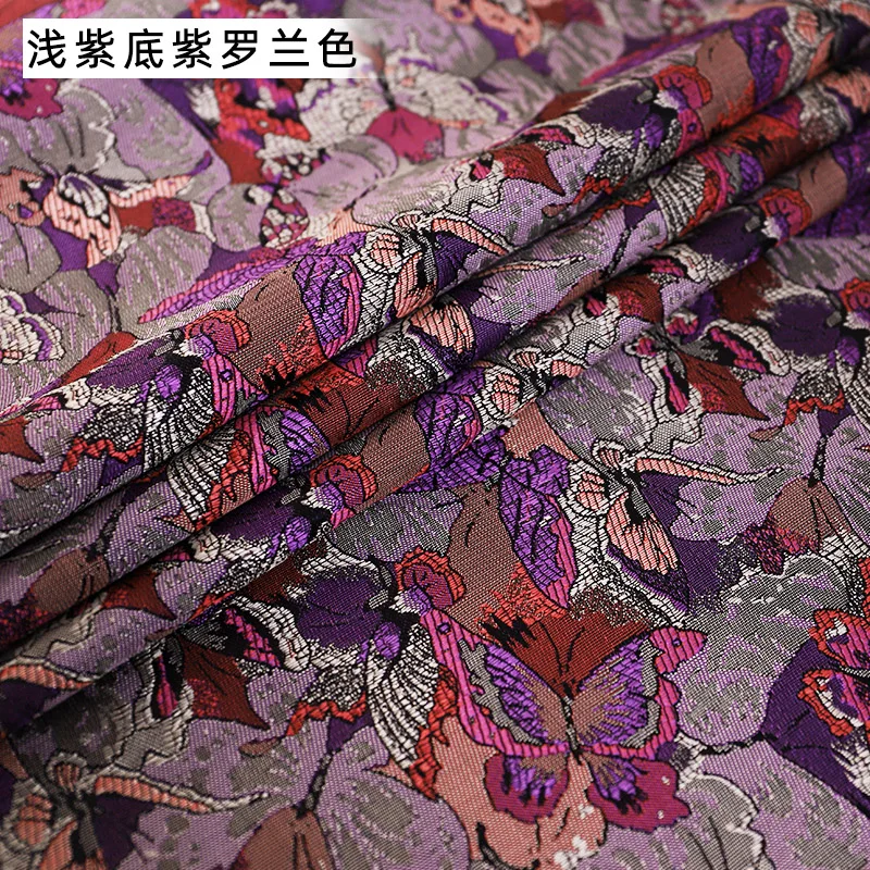 Satin fabric for sewing imitation silk brocade jacquard fabrics high quality cheongsam and kimono garment material