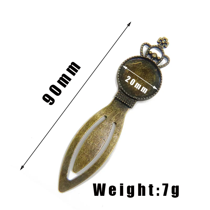 5 Style Mix 20mm Vintage Manual Bookmark Cabochon Tray Base Blank Setting DIY Making Bookmark Jewelry Components