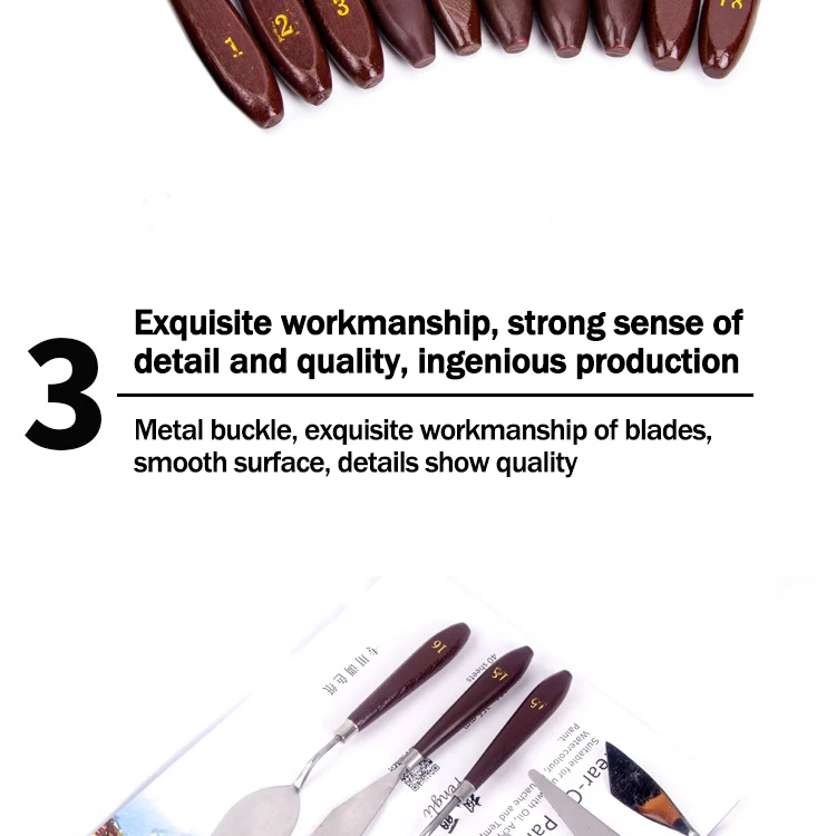Edelstahl Ölgemälde Messer Künstler Handwerk Spachtel Palette Messer Schaber Zeichnung Kunst Werkzeuge Schreibwaren – Detail 8