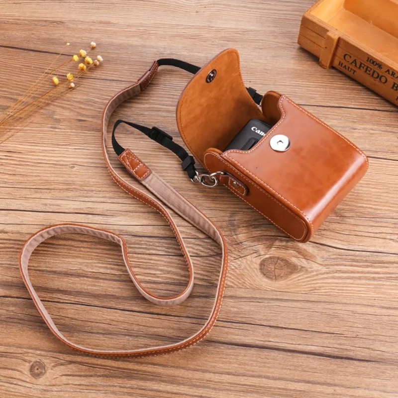 Leather Camera Bag with Strap for Sony ZV-1 DSC-RX100 RX100 VII VI VA V IV III II 7 6 5 4 3 2 M6 M5 M4 M3 Waist Belt Case Cover