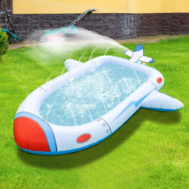 Inflatable Pool Children\'s Pool Water Water Spray Mat Inflatable Fun Water Playing Swim Pool Outdoor Swimming Pools for Cottages