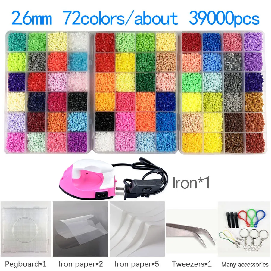 2.6mm Perler Hama beads Set 3D Puzzle Iron Beads Toy Kids Creative Handmade Craft DIY Gift fuse beads Education