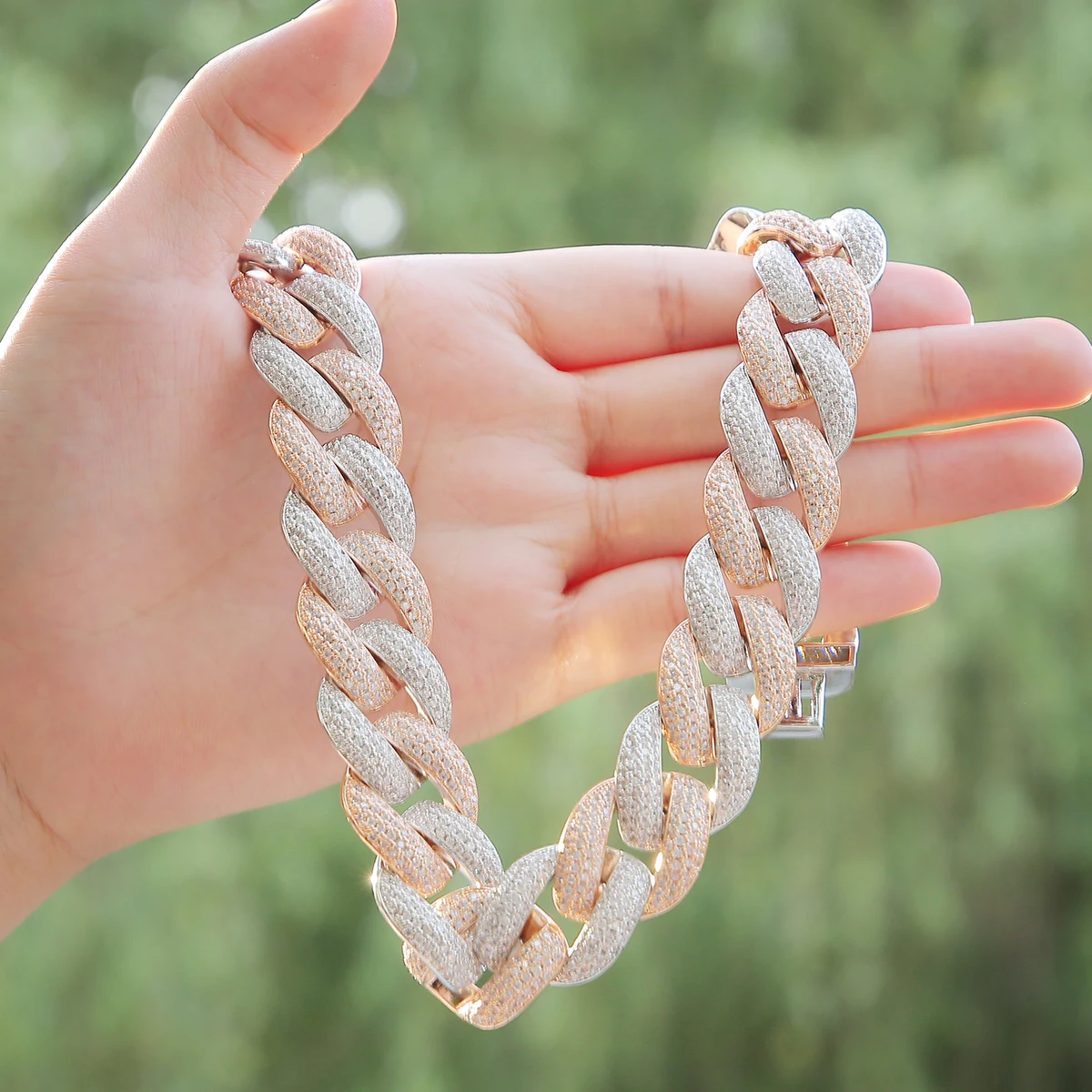 Bubble Letter Miami Cuban Link Chain Men Necklace 5A Cubic Zircon Hip Hop Choker Rock Jewelry 2021 Trend Christmas Gift