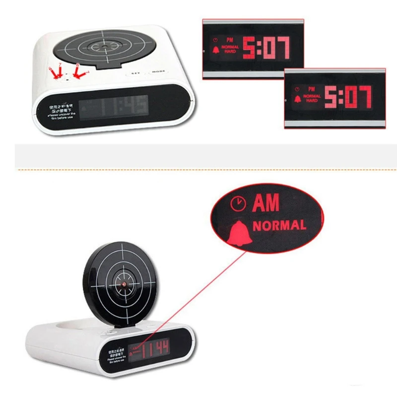 News 2021 Electronics Desk Clock Digital Alarm Clock Gadget Target-Laser shooting For Children's Alarm Clock Table Awakening