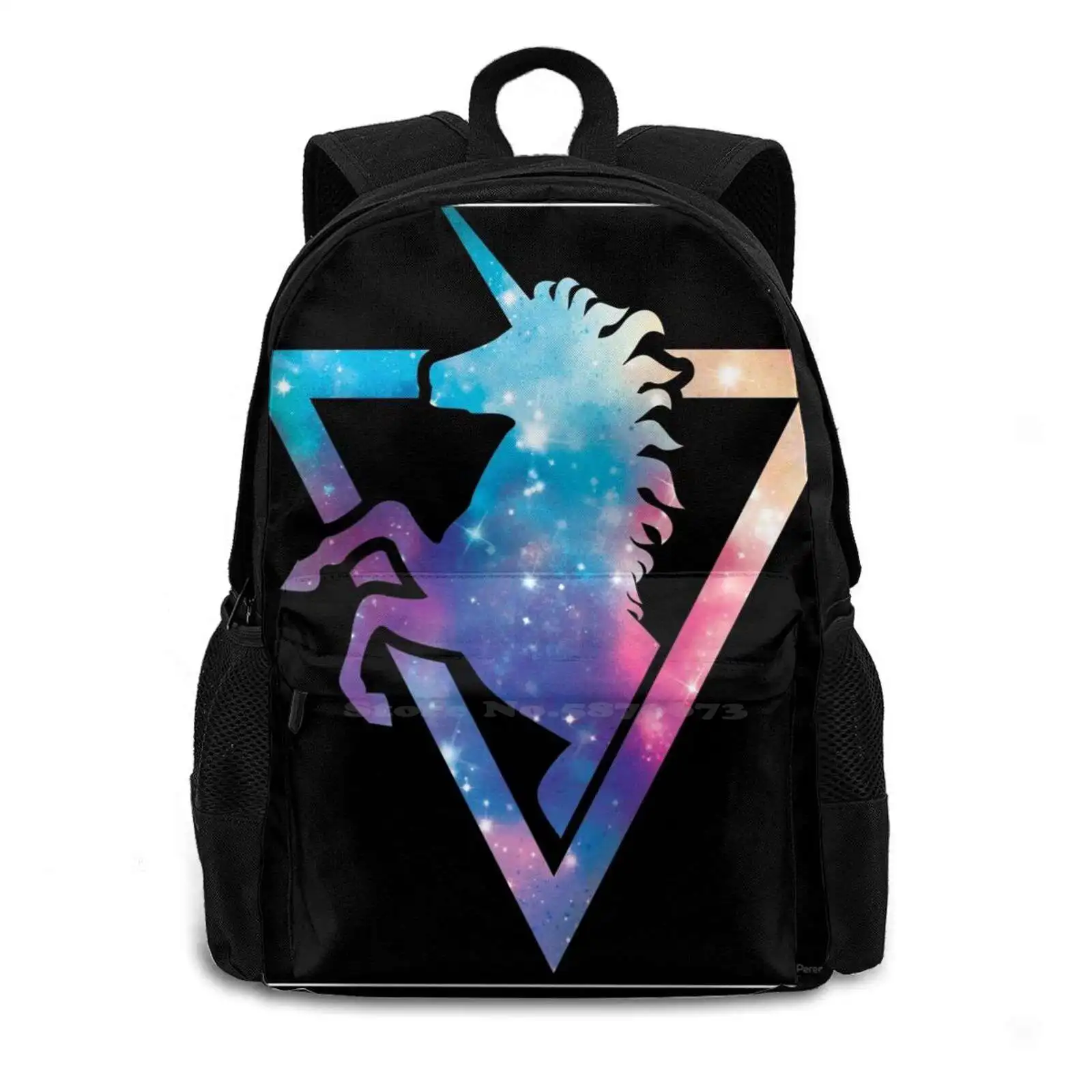 Galaxy Unicorn Bag Backpack For Men Women Girls Teenage Rekikomsos Space Galaxy Stars Pastel Goth Fairy Kei Digital Drawing