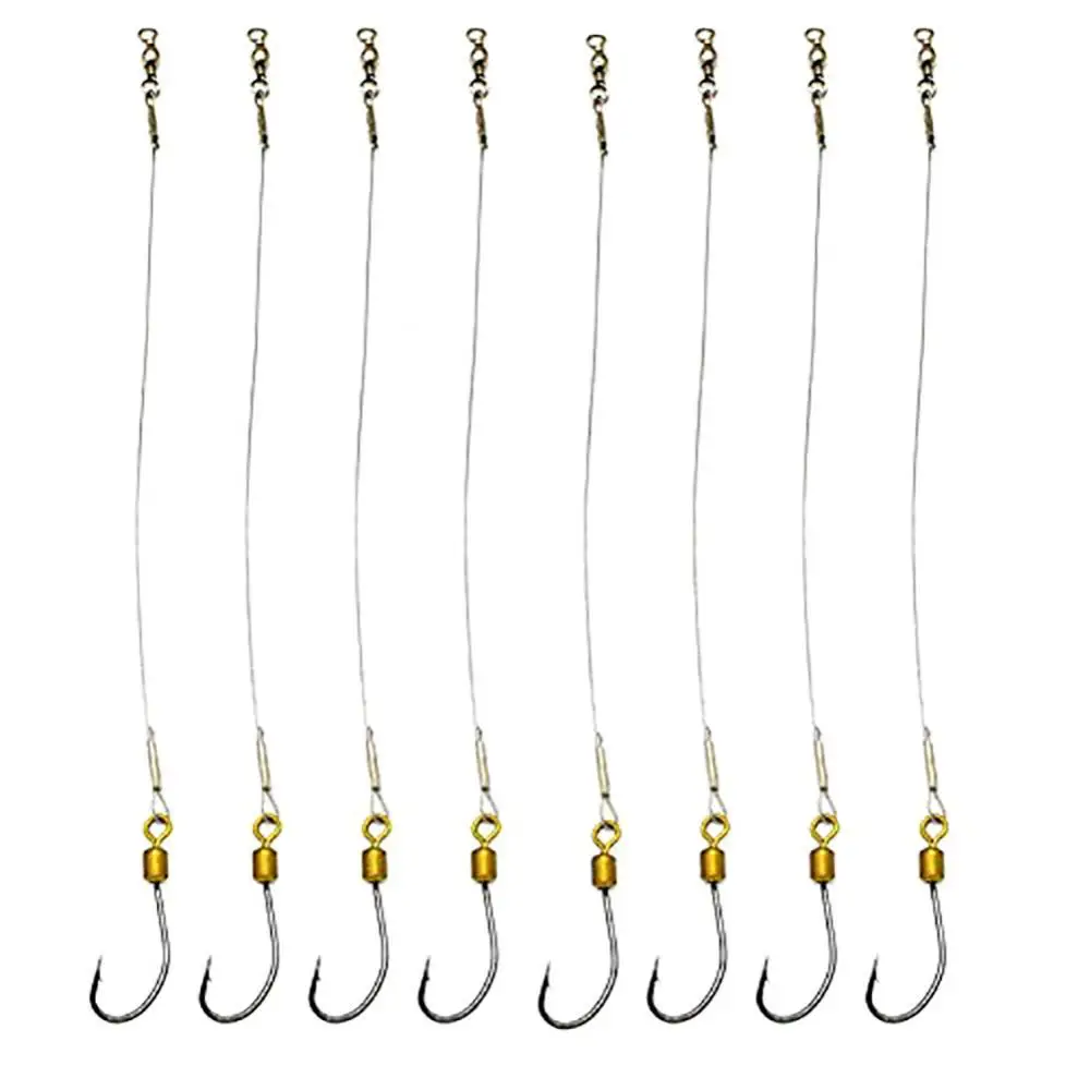 50%HOT5-Pack Anti-Bite Stainless Steel Lined Tackle Hook Line Fishing Tackle Tools Fishing Hooks Fishing Tackle Accessories