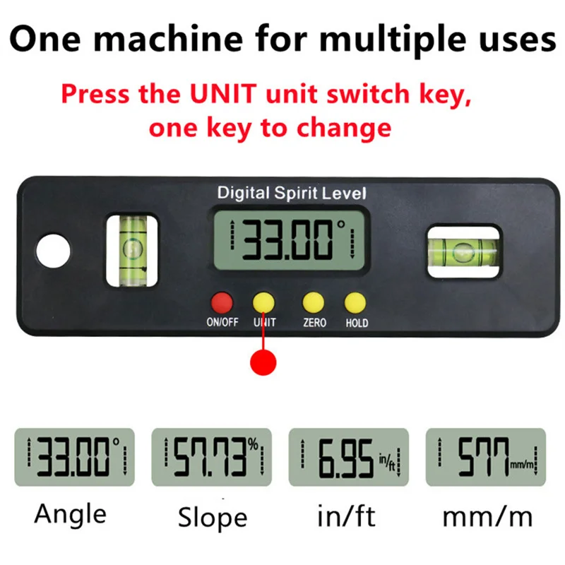 Niveau Inclinometer Magnetische Elektronische Digitale Display Niveau Regel LED Display Horizontale Inclinometer Hoek Heerser voor Thuis Renovatie: