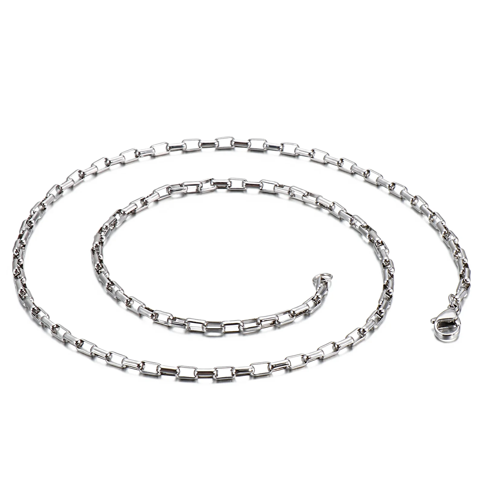2/2.5/3mm Stainless Steel Chain Necklaces for Women Men Long Hip Hop Necklace On The Neck Jewelry Accessories Friends Gifts