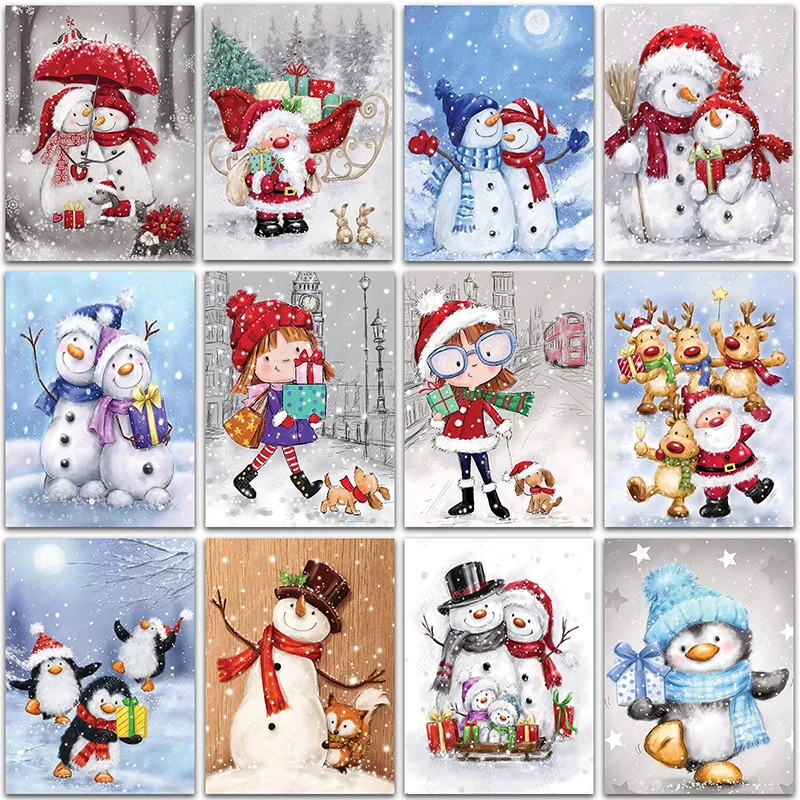 

5D DIY Diamond Painting Christmas gift Santa Claus snowman deer girl Full Square&Round mosaic embroidery Cross stitch home decor